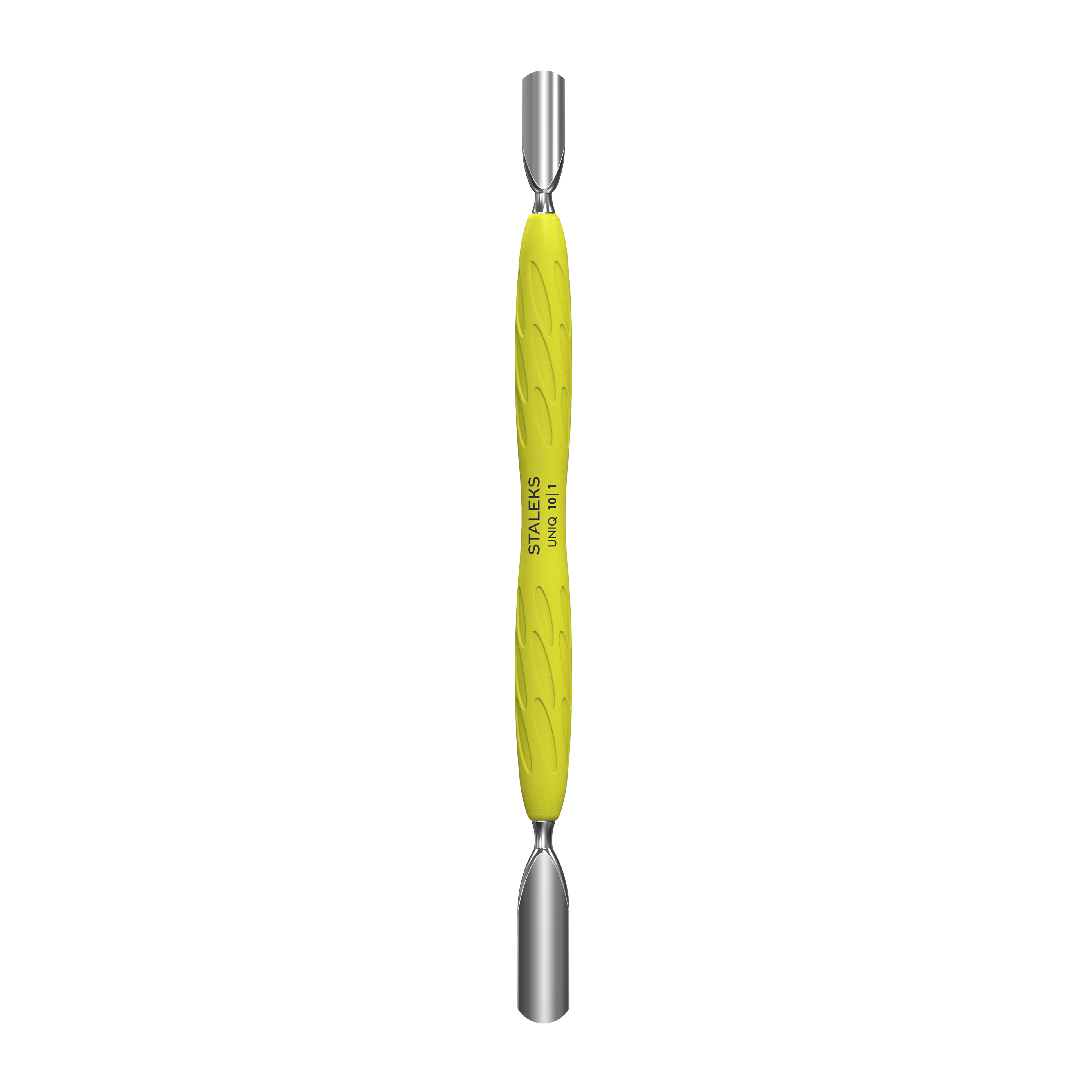 STALEKS Instrument pentru manichiură Gummy cu mâner galben din silicon UNIQ 10 TIP 1