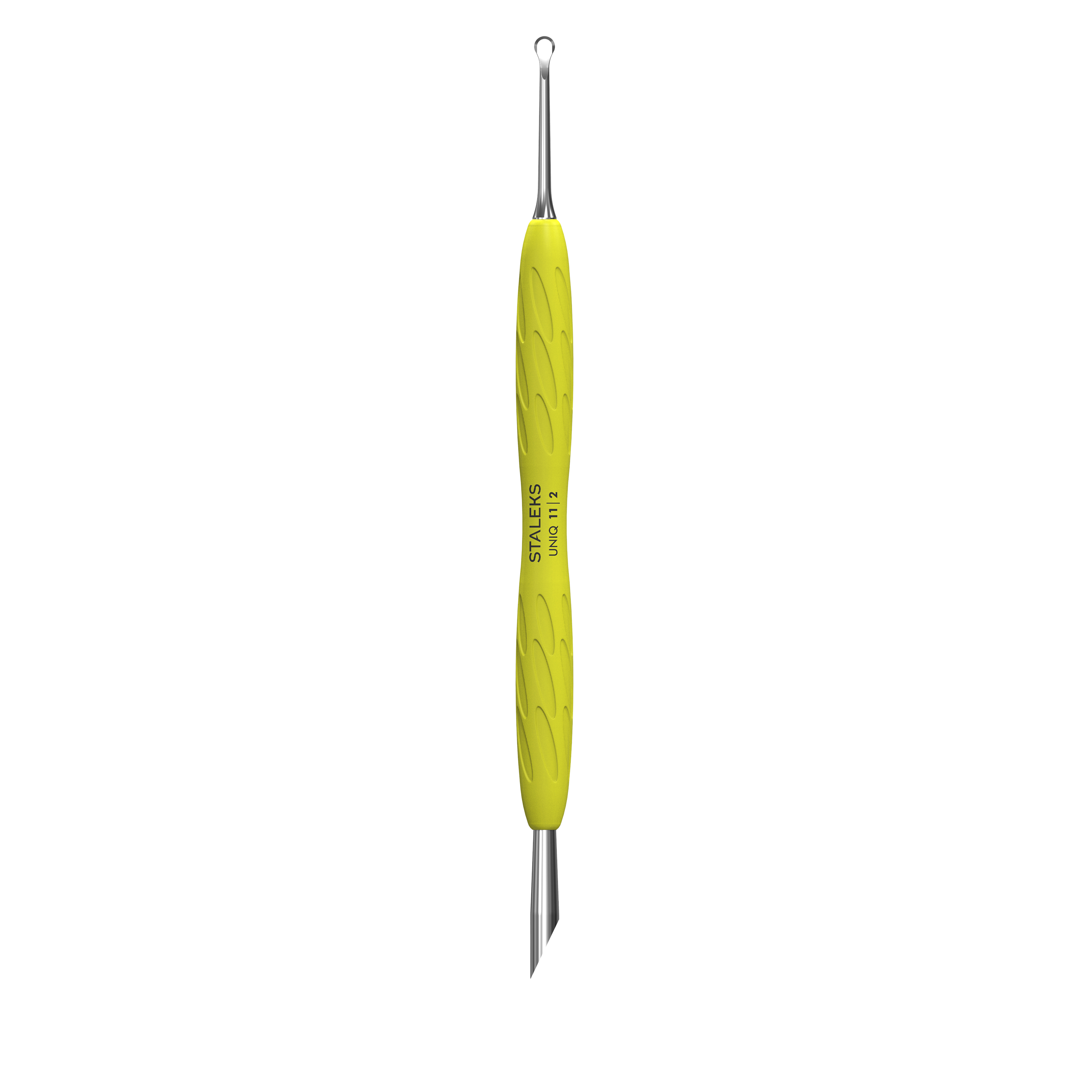 STALEKS Instrument pentru manichiură Gummy cu mâner galben din silicon UNIQ 11 TIP 2