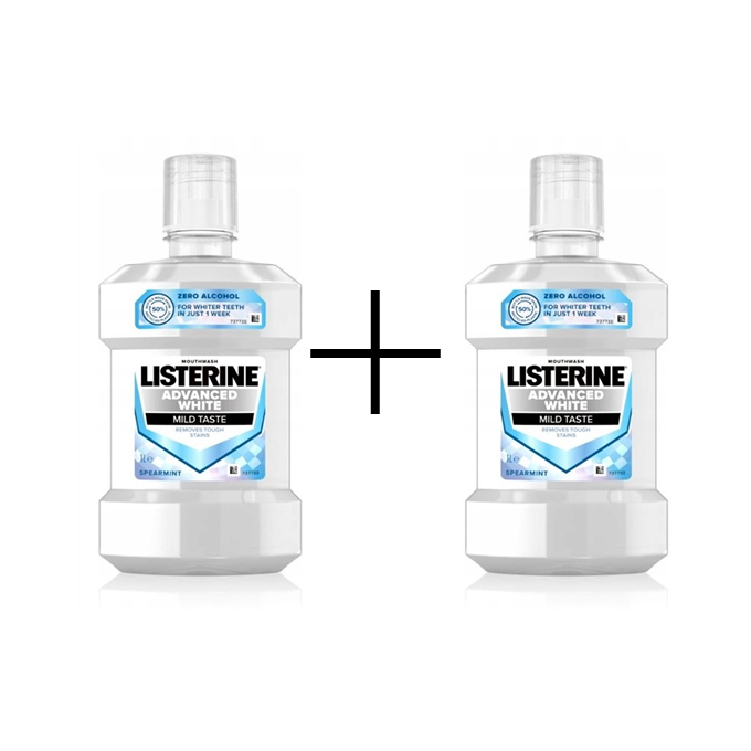 Listerine Advanced White Apă de gură cu gust delicat 1 L 1+1
