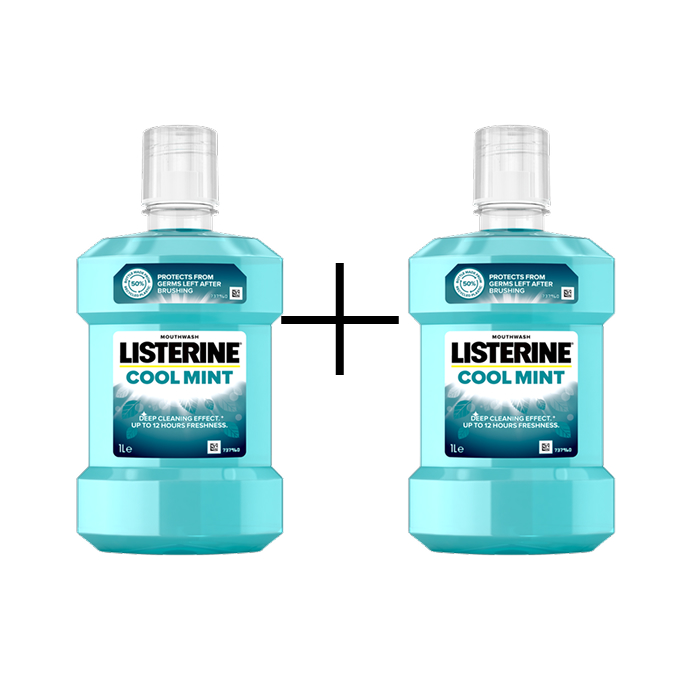 Listerine Cool Mint Apă de gură 1 L 1+1