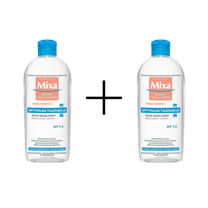 Mixa Apă micelară Toleranță optimă pH 7,2 400 ml 1+1