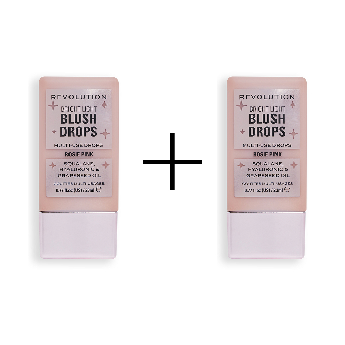 Makeup Revolution Bright Light Blush Drops Fard de obraz sub formă de picături Rosie Pink 23 ml 1+1