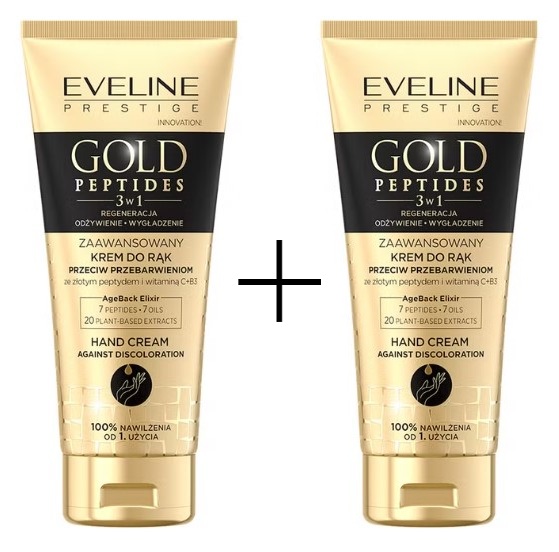 Eveline Gold Peptides 3 în 1 Cremă avansată pentru mâini împotriva petelor pigmentare 75 ml 1+1
