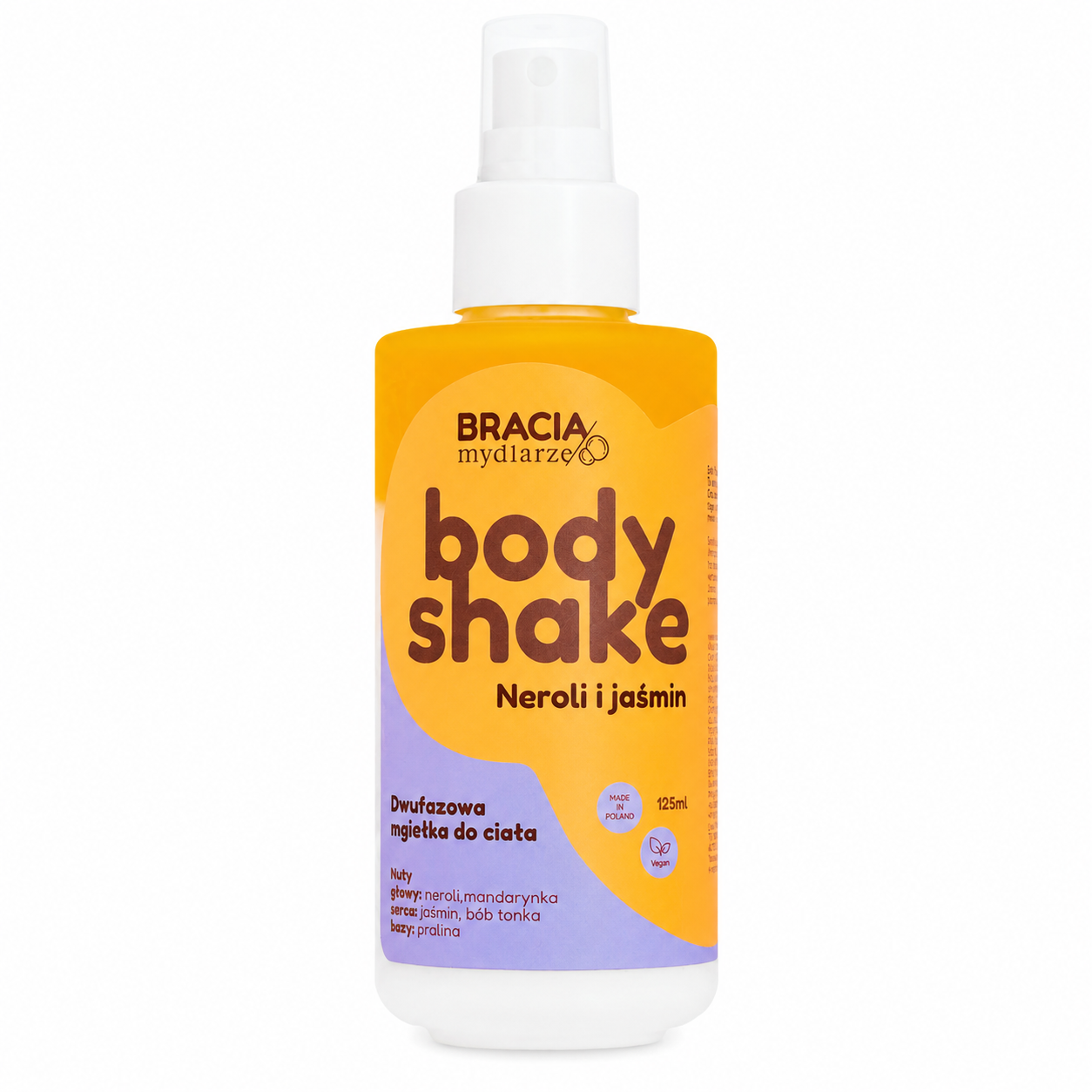 Bracia Mydlarze Body Shake - Spray bifazic pentru corp cu neroli și iasomie, 125 ml
