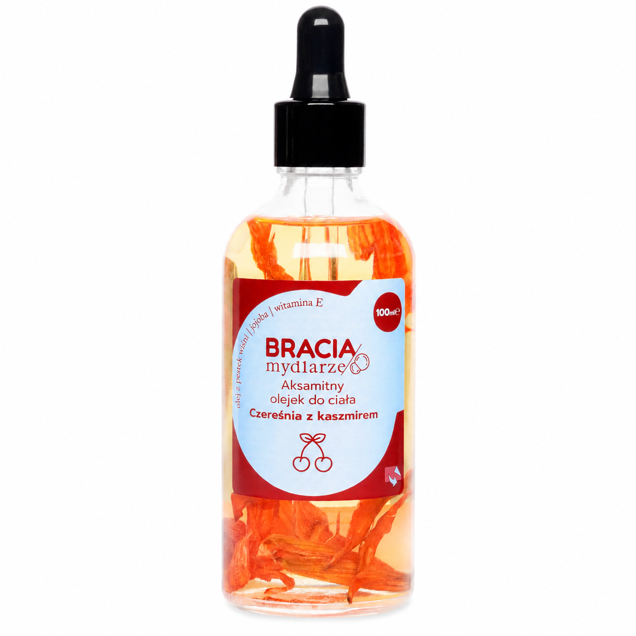 Bracia Mydlarze Ulei de corp catifelat cu aromă de cireșe și cașmir 100 ml