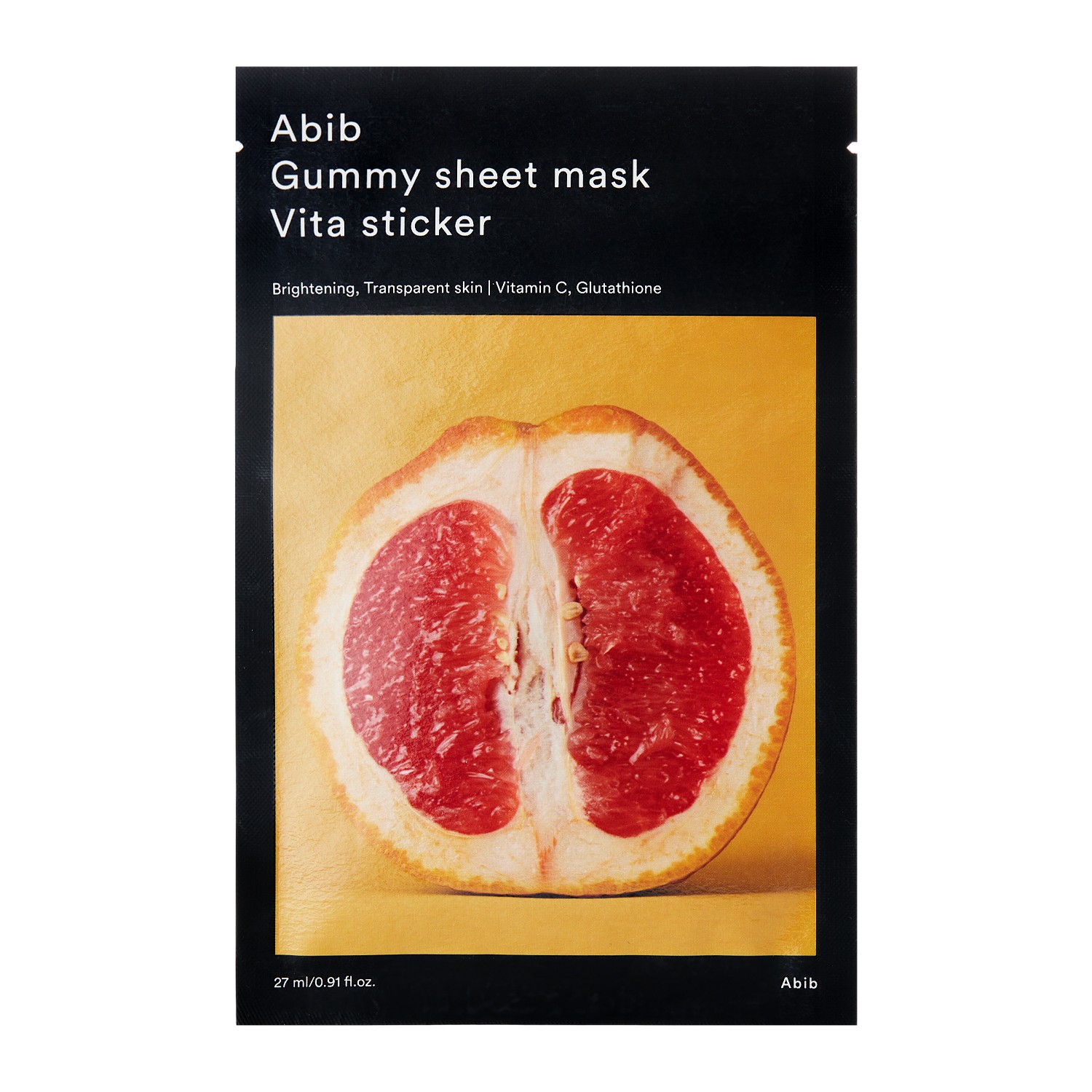 Abib Gummy Sheet Mask Vita Stricker - Mască iluminatoare sub formă de foaie, 27 ml