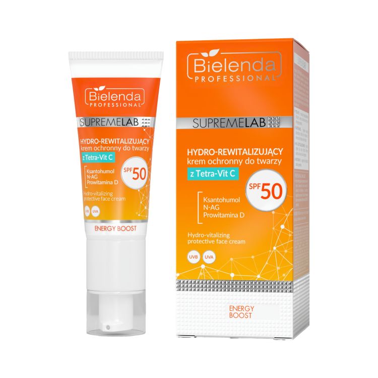 Bielenda Professional Supremelab Cremă hidratantă și revitalizantă de protecție pentru față cu filtru SPF50, 40 ml