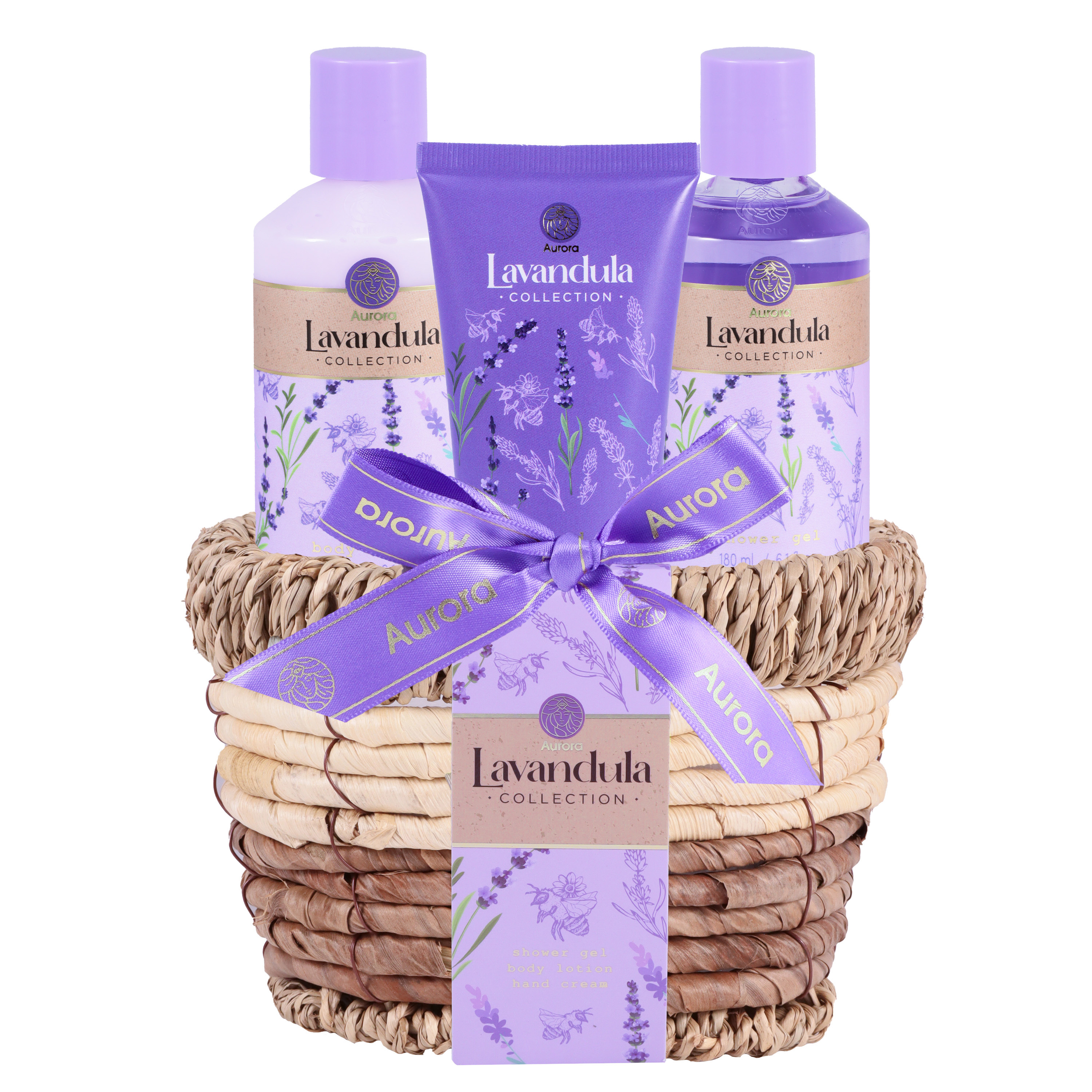 Aurora Set de produse cosmetice pentru îngrijire în coșuleț cu aromă de lavandă