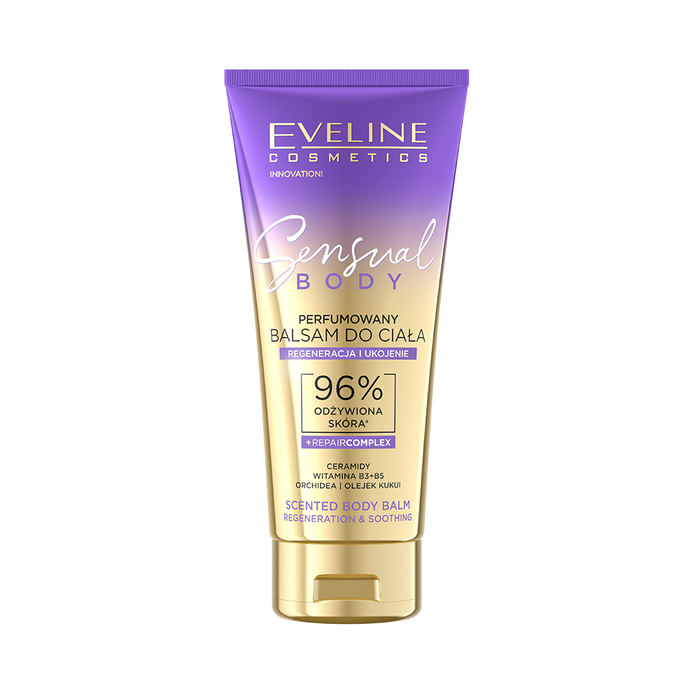Eveline Sensual Body - Balsam de corp parfumat pentru regenerare și calmare, 200 ml