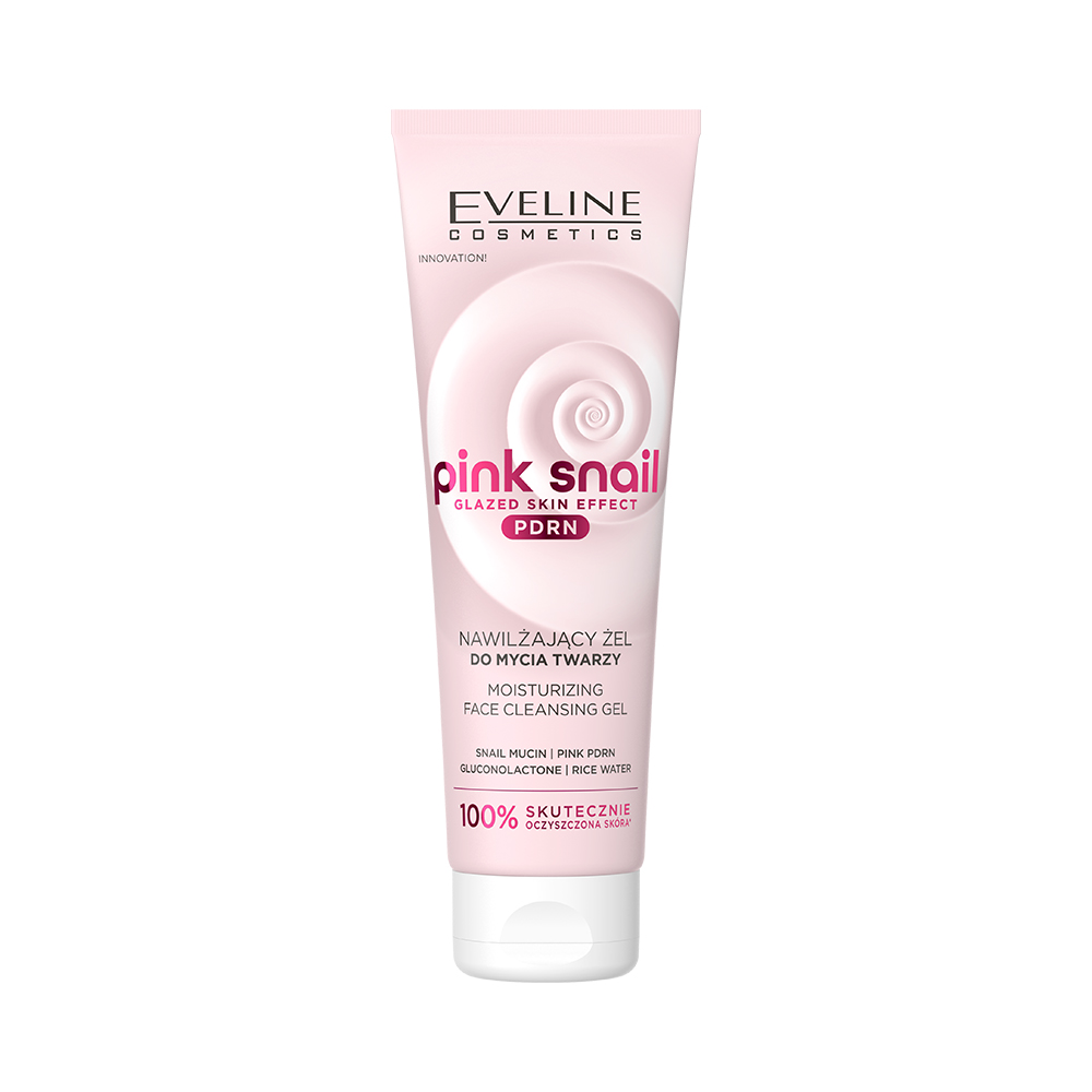 Eveline Pink Snail Glazed Skin Effect PDRN Gel hidratant de curățare a tenului 140 ml