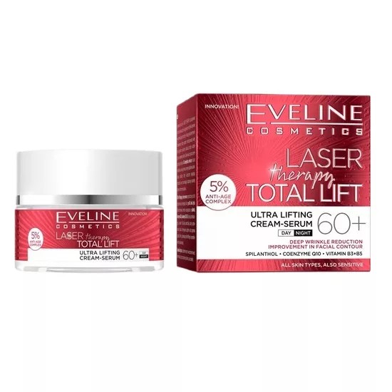 Eveline Laser Therapy Total Lift Ultra Cremă-ser cu efect de lifting 60+ 50 ml