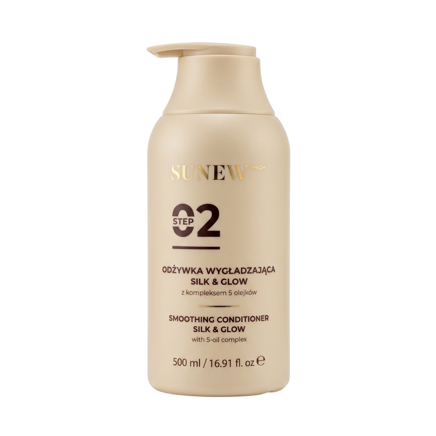 SunewMed+ Balsam de păr netezitor Silk & Glow cu complexul de 5 uleiuri, 500 ml