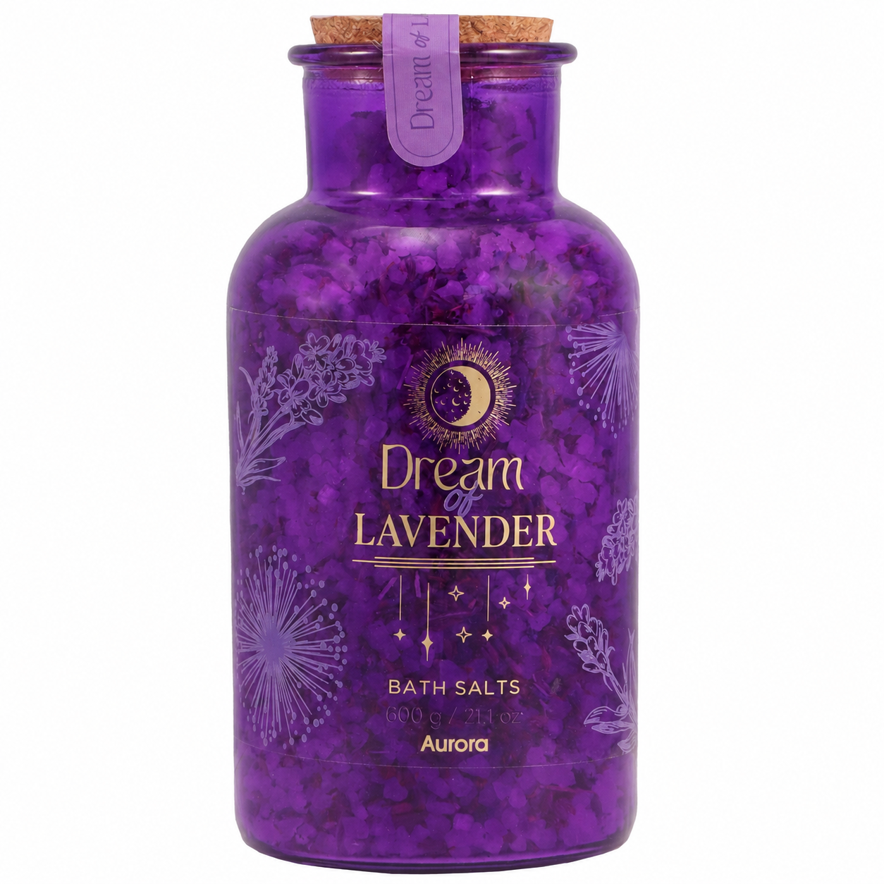 Aurora Sare de baie Dream Lavender cu lavandă uscată 600 g