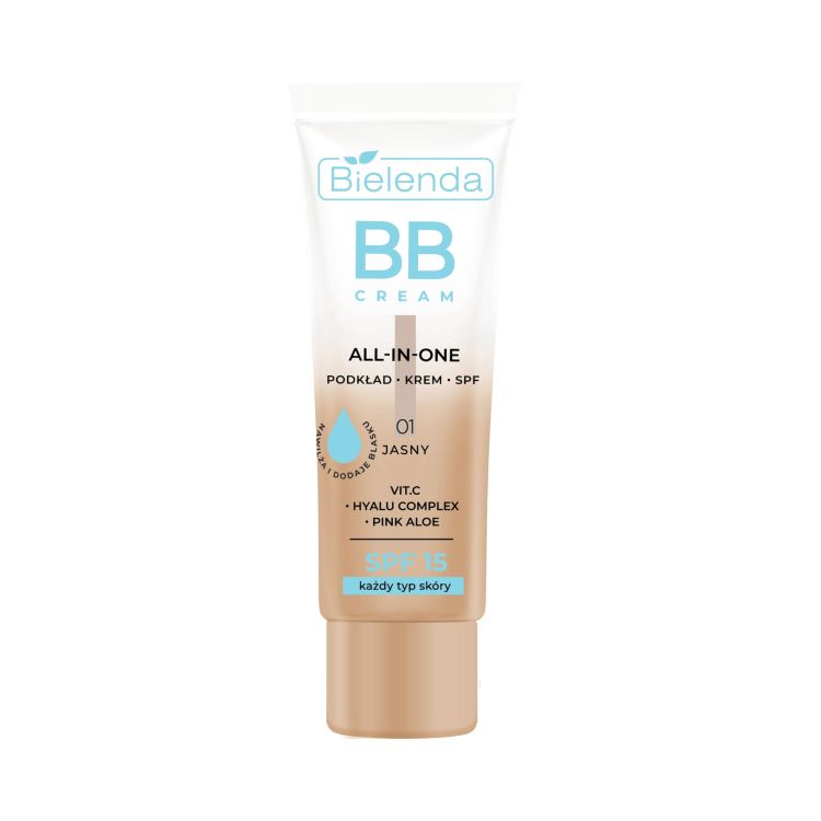 Bielenda BB Cream All-In-One pentru toate tipurile de piele, cu filtru SPF15, 01 Clar, 30 g