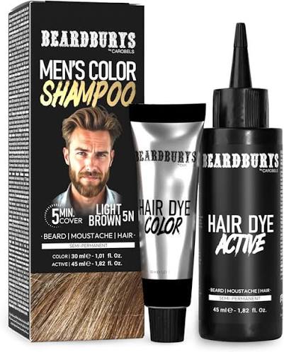 Beardburys Șampon colorant pentru bărbați, pentru păr, barbă și mustață 5N Light Brown