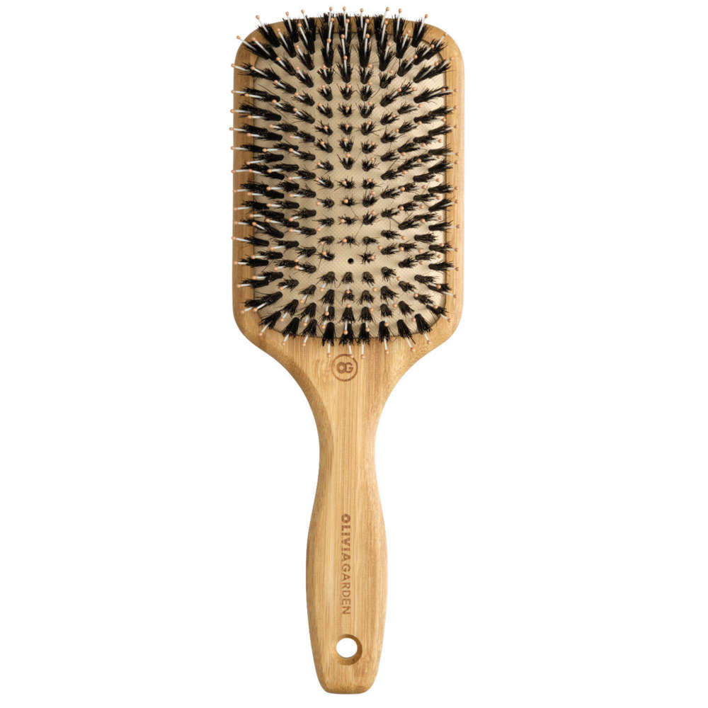 Olivia Garden Perie de păr Bamboo Touch Detangle din păr de mistreț și nailon, mărimea L