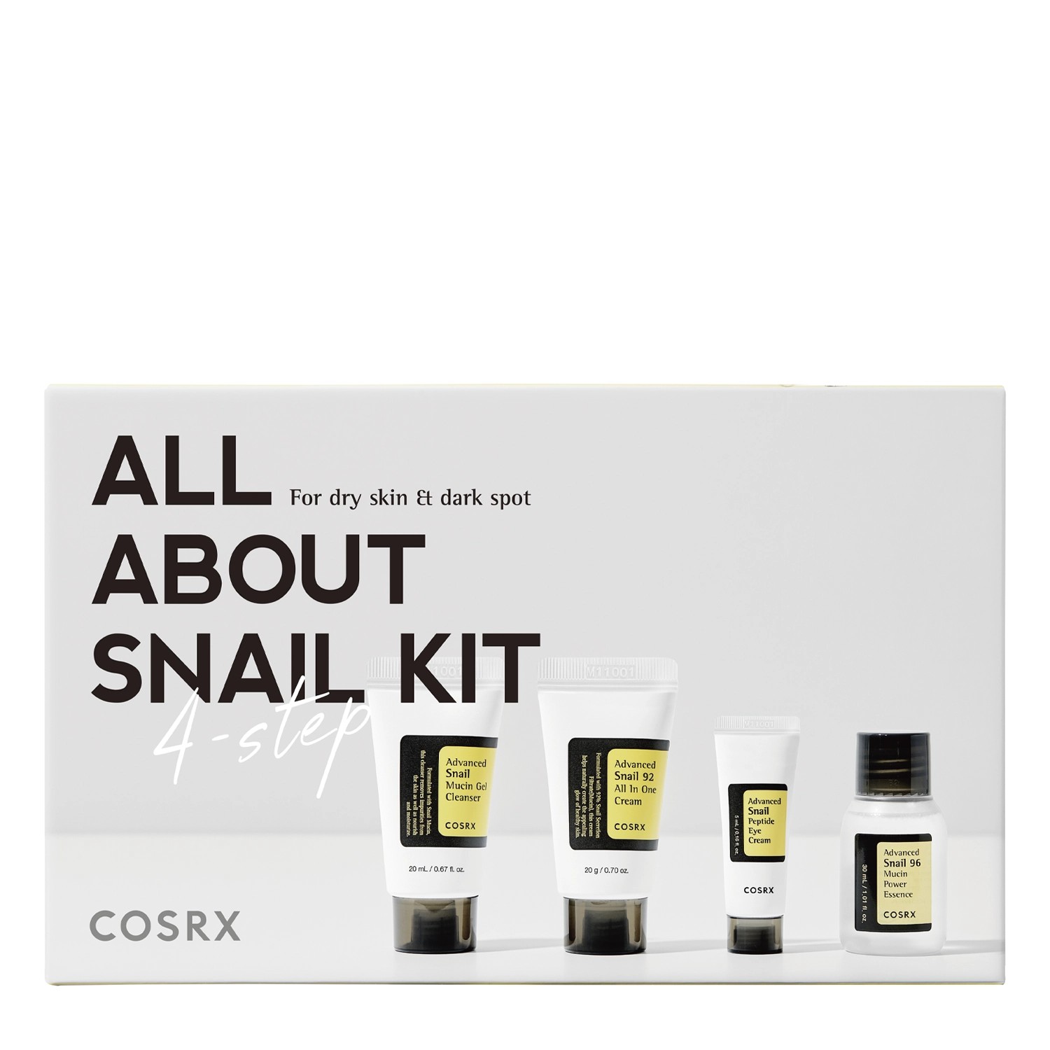 COSRX All About Snail Kit 4-Step - Set de produse cosmetice pentru îngrijirea tenului cu mucus de melc