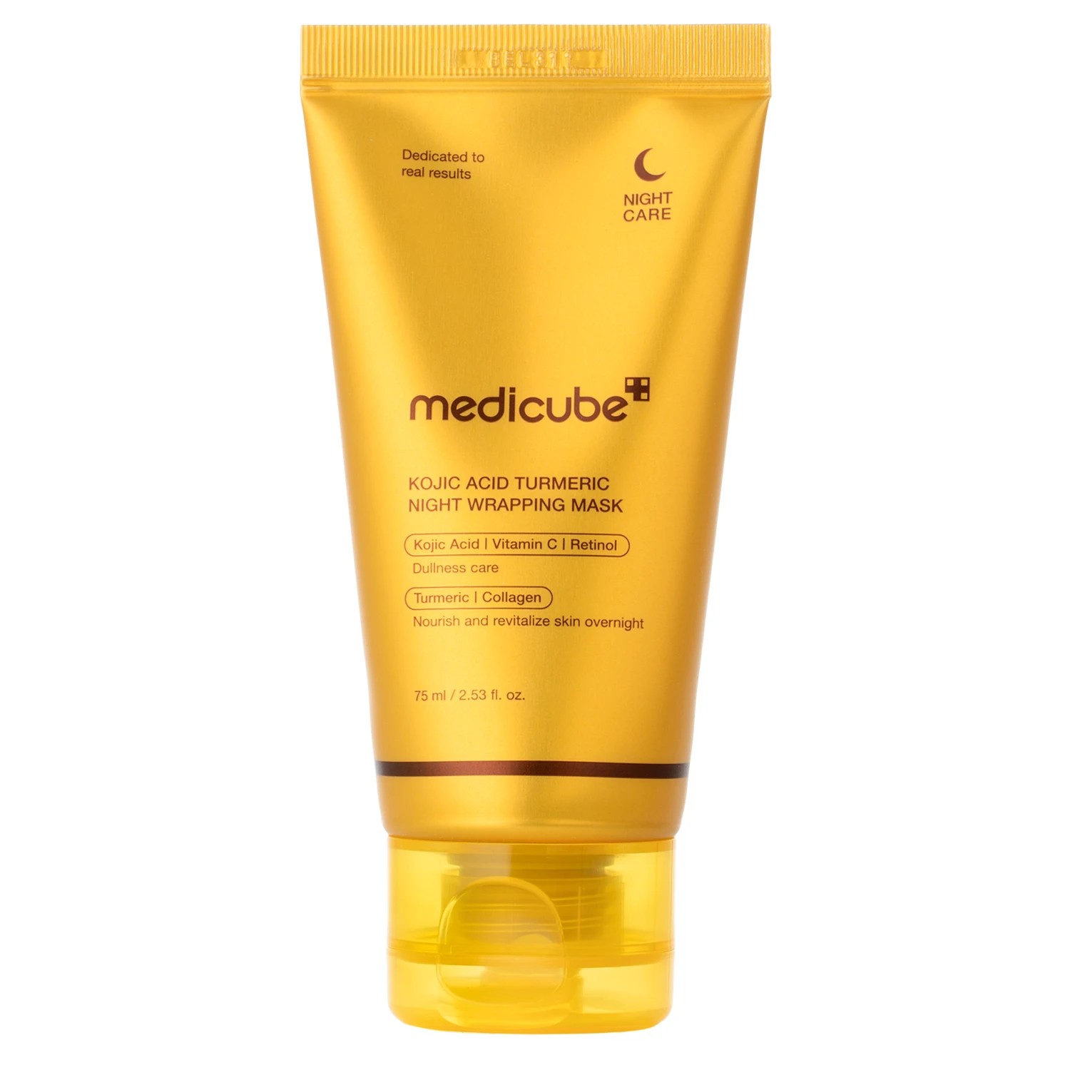 Medicube Kojic Acid Turmeric Night Wrapping Mask - Mască de noapte netezitoare cu acid kojic, 75 ml