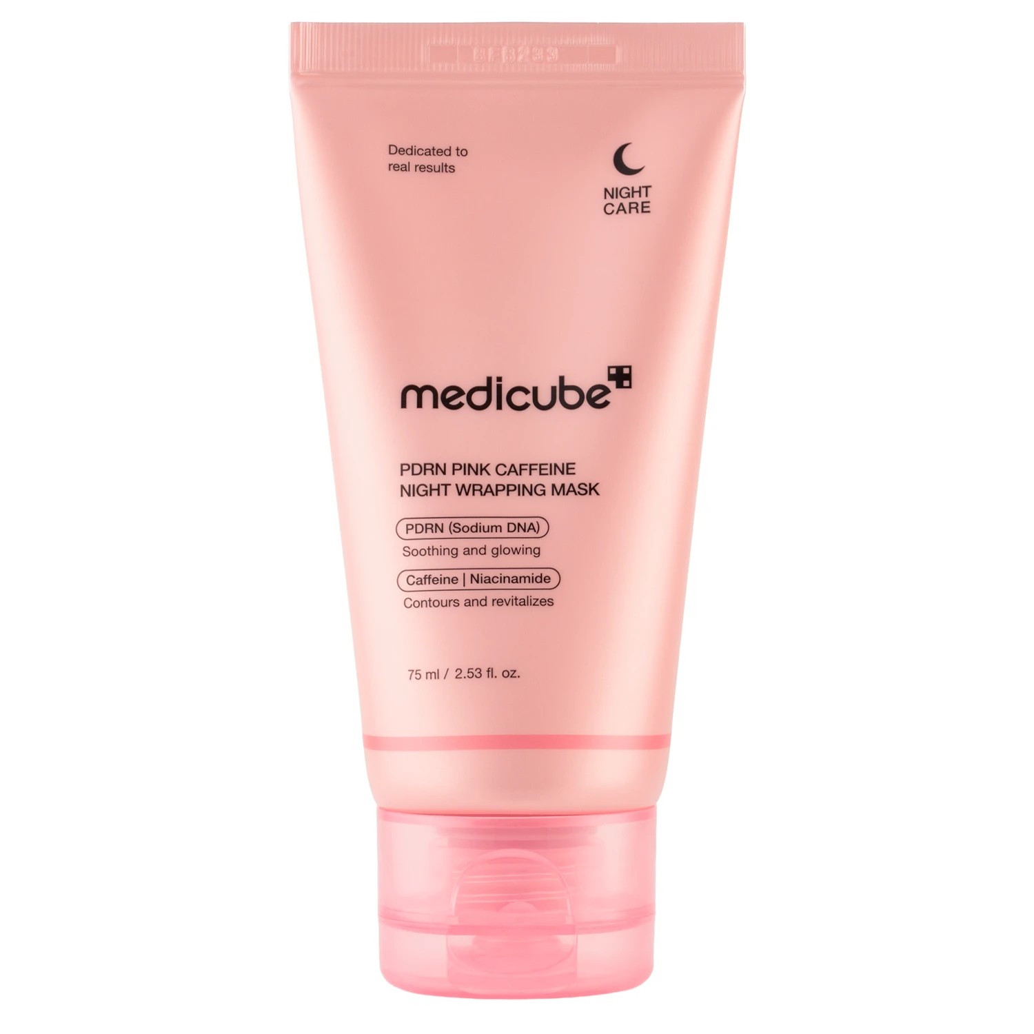 Medicube PDRN Pink Caffeine Night Wrapping Mask - Mască de noapte cu efect de netezire și întindere a pielii, 75 ml