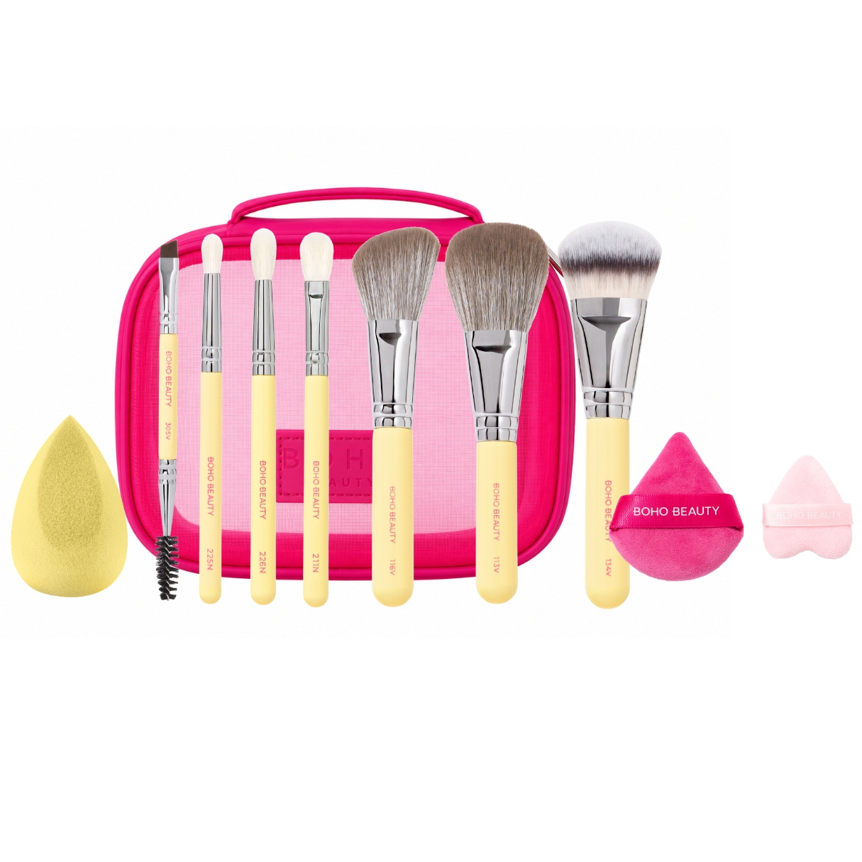 Boho Beauty Summer Kiss Set de mini-pensule în trusă de cosmetice