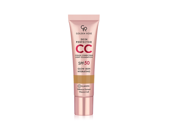 Golden Rose CC Skin Perfector Fond de ten corector cu filtru SPF50 105 Caramel