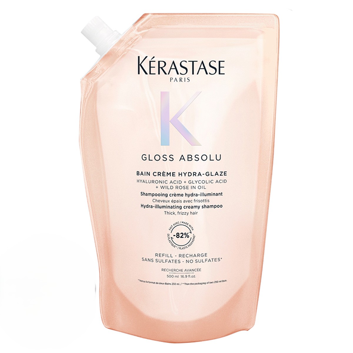 Kerastase Gloss Absolu Bain Crème Hydra-Glaze Șampon pentru păr gros, cu tendință de încâlcire, 500 ml, reumplere