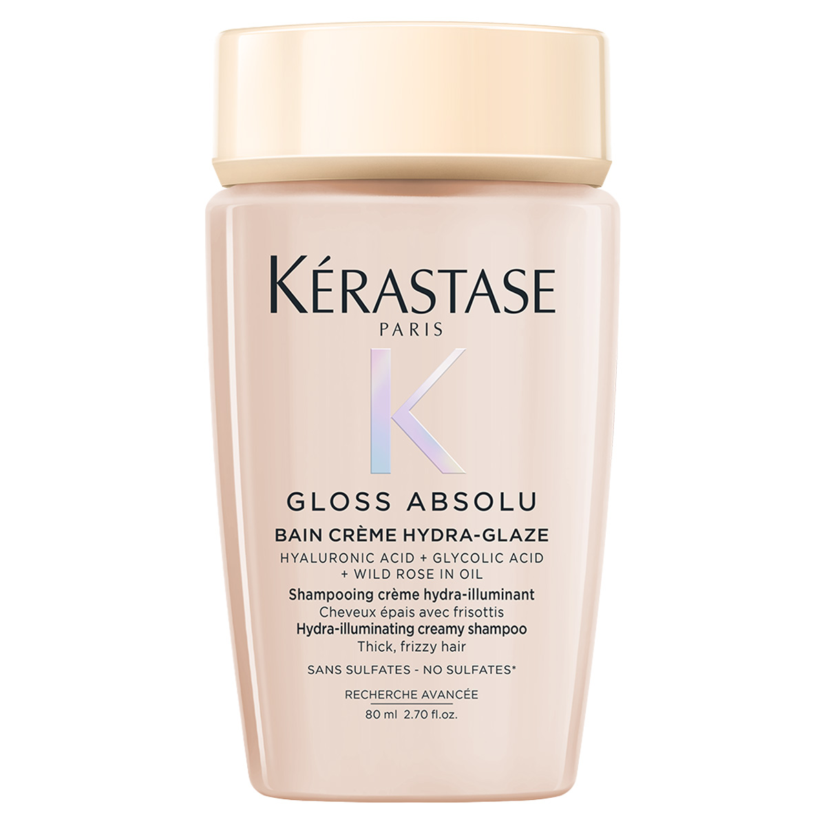 Kerastase Gloss Absolu Bain Crème Hydra-Glaze Șampon pentru păr gros, cu tendință de încâlcire, 80 ml