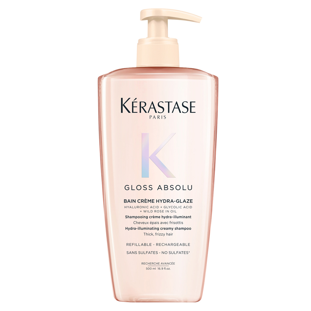 Kerastase Gloss Absolu Bain Crème Hydra-Glaze Șampon pentru păr gros, cu tendință de încâlcire, 500 ml