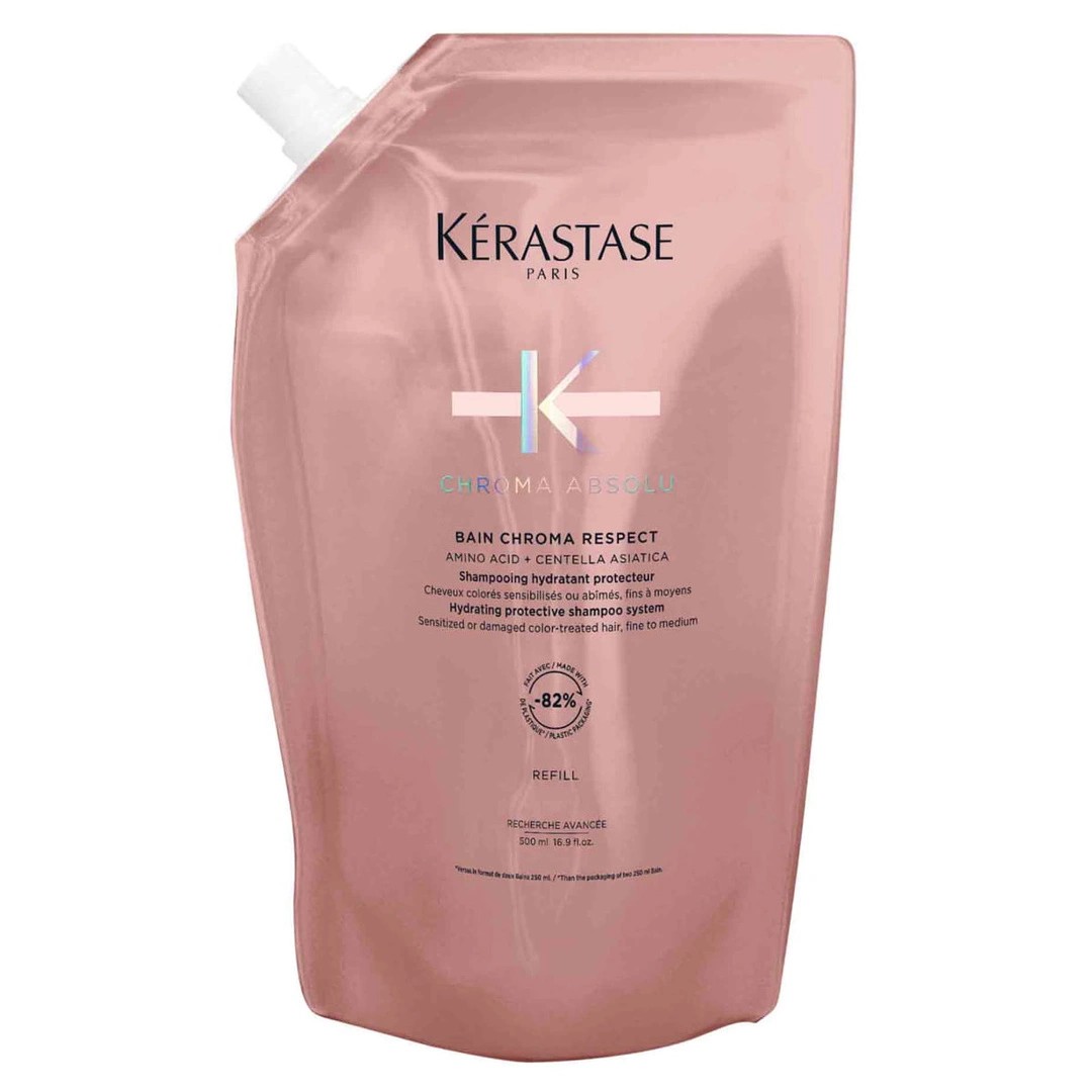 Kerastase Chroma Absolu Bain Respect - Șampon hidratant și protector pentru părul deteriorat și vopsit, 500 ml, reumplere