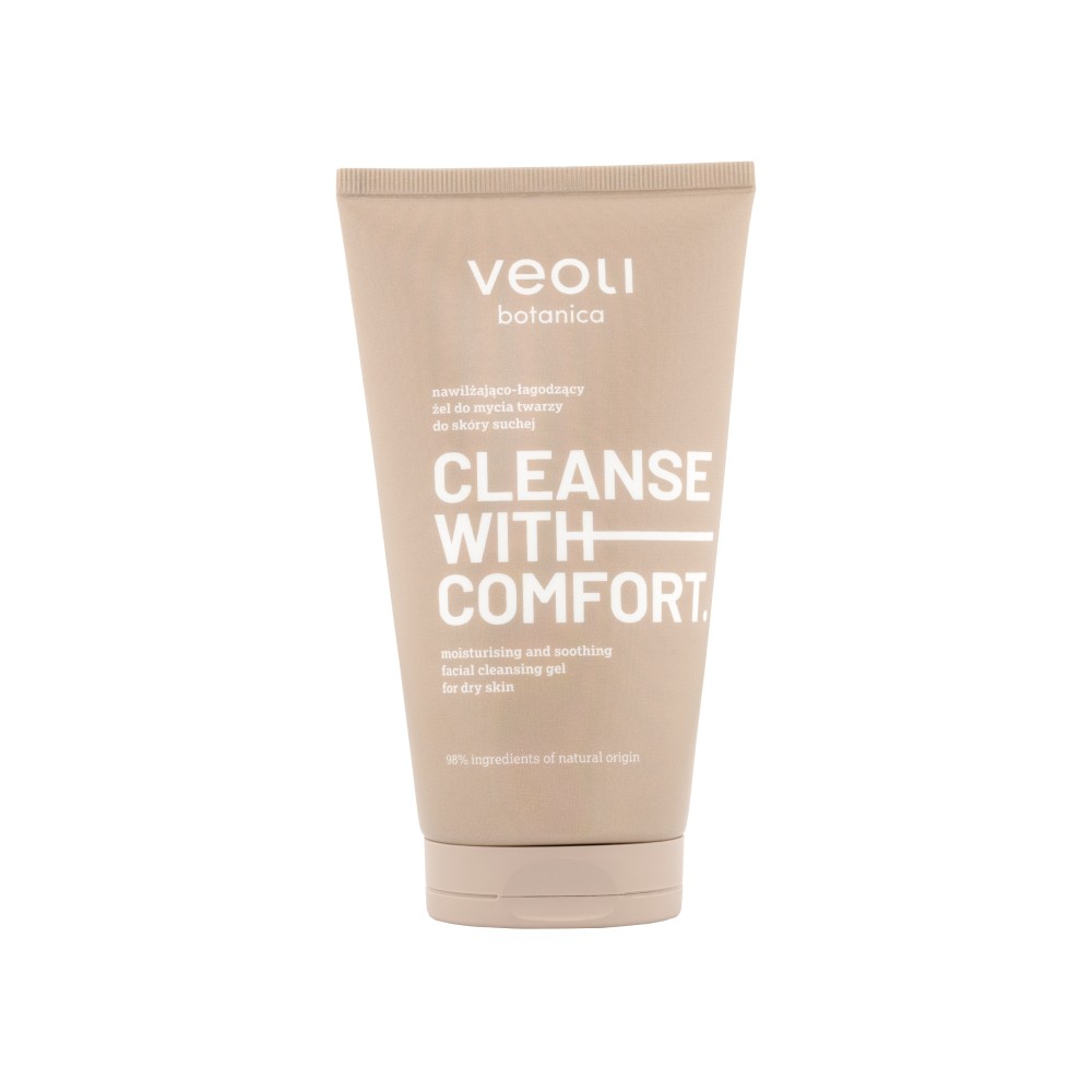 Veoli Botanica Cleanse With Comfort Gel de curățare hidratant și calmant pentru tenul uscat 150 ml