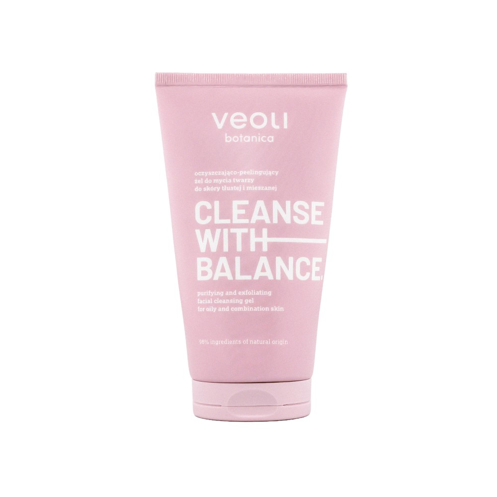 Veoli Botanica Cleanse With Balance Gel de curățare și exfoliere pentru tenul gras și mixt 150 ml