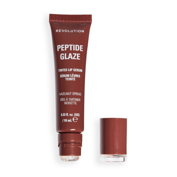 Makeup Revolution Peptide Glaze - Ser colorat pentru buze, nuanța Hazelnut Spread