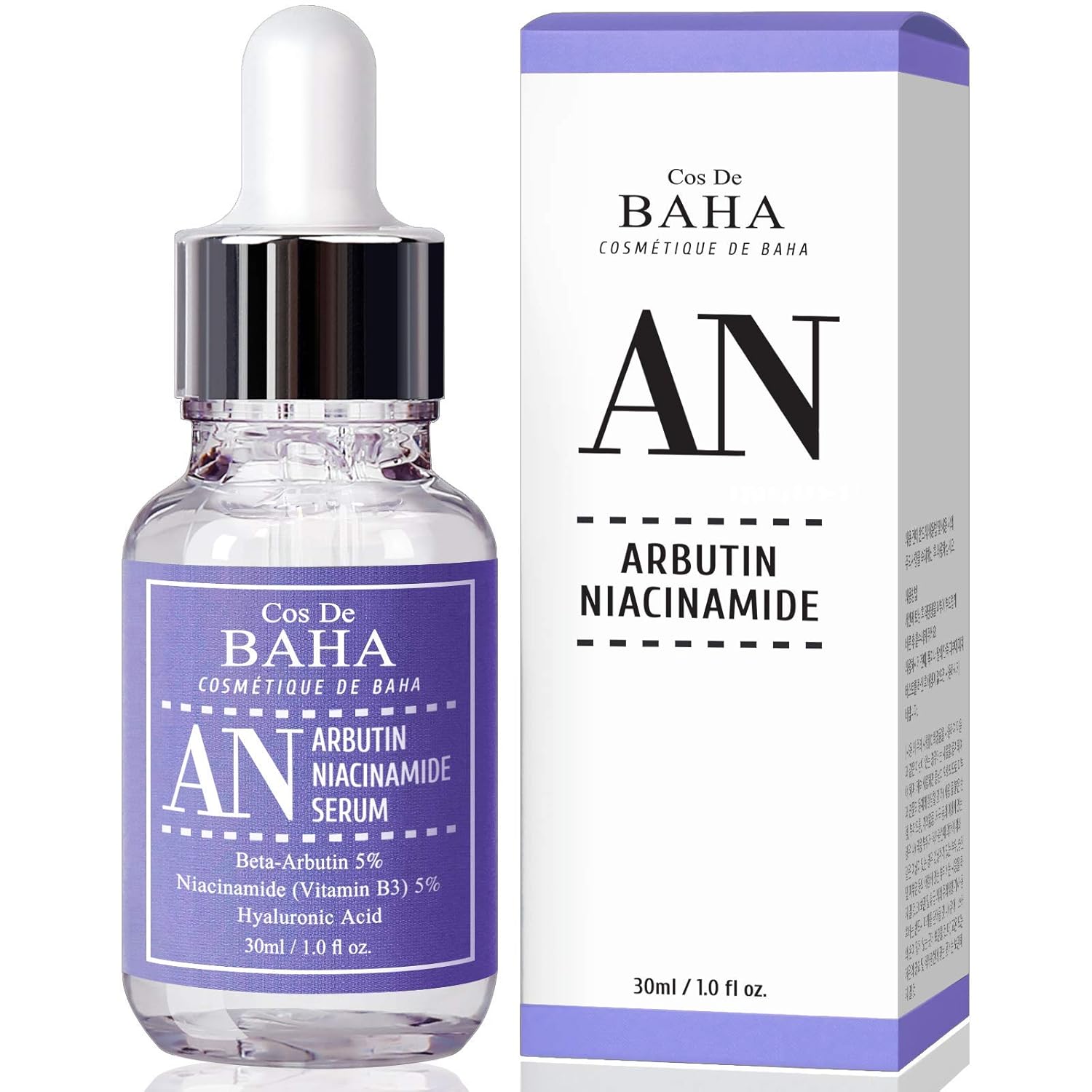 Cos De BAHA AN Ser pentru față cu arbutină și niacinamidă 30 ml