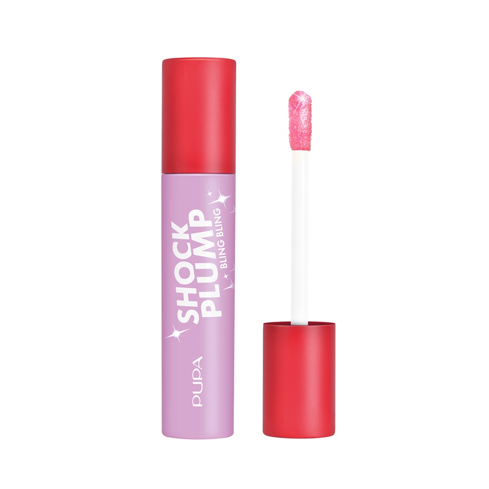 PUPA Milano Shock Plump Bling Bling - Luciu de buze pentru mărirea buzelor cu particule strălucitoare 012 Ruby Crush