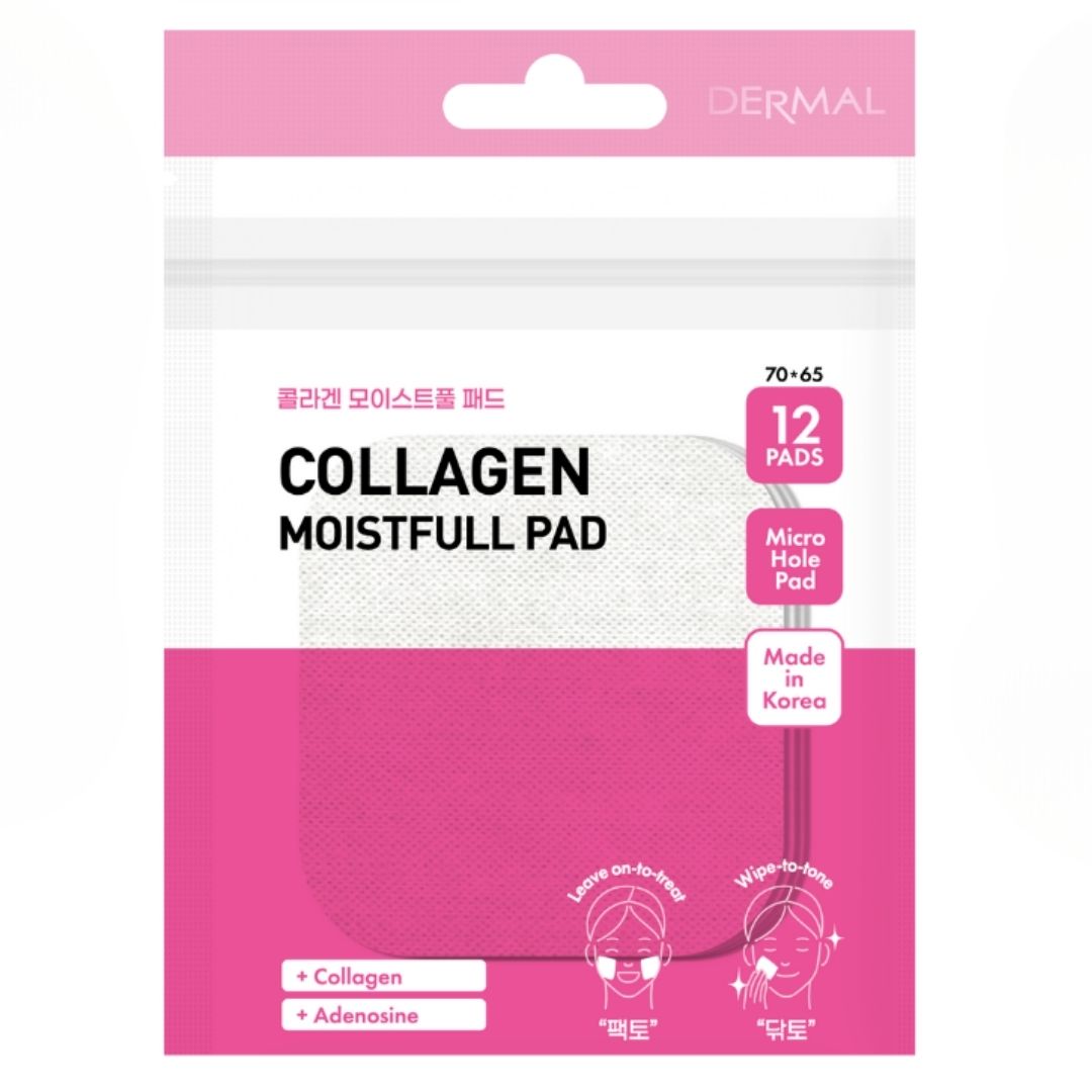 Dermal Collagen Moistfull Pad - Discuri hidratante și tonifiante pentru față, cu colagen