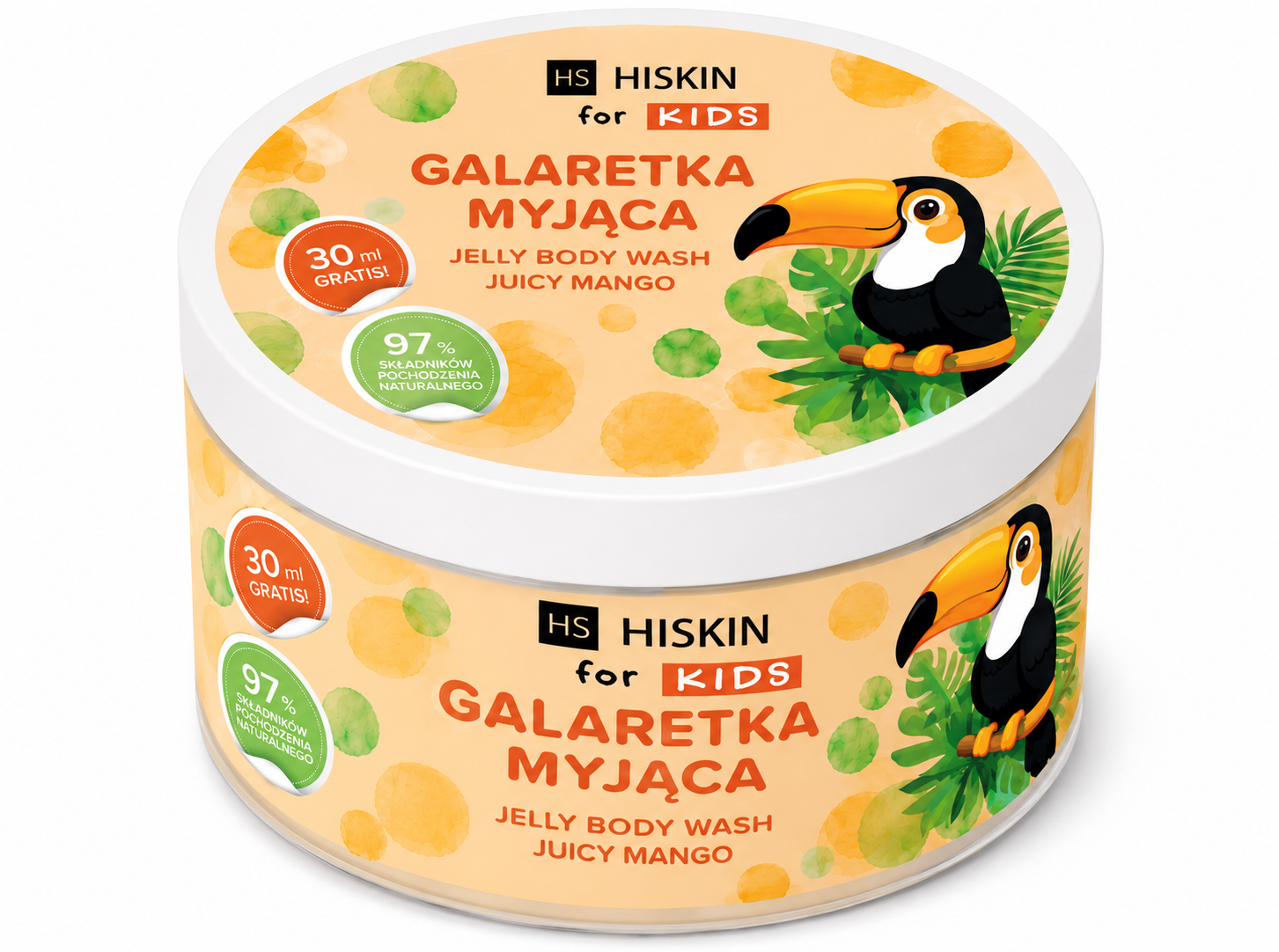 HISKIN Jelly Body Wash - Gel de duș pentru copii cu aromă de mango, 180 ml