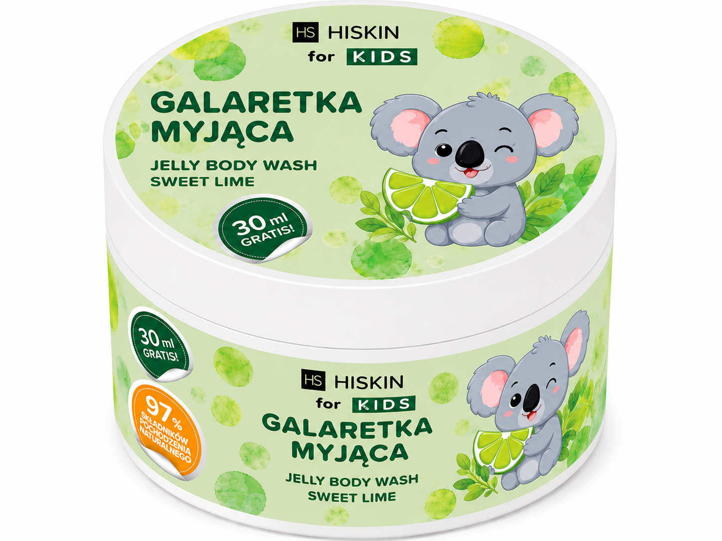 HISKIN Jelly Body Wash Gel de duș pentru copii cu aromă de lămâie verde 180 ml