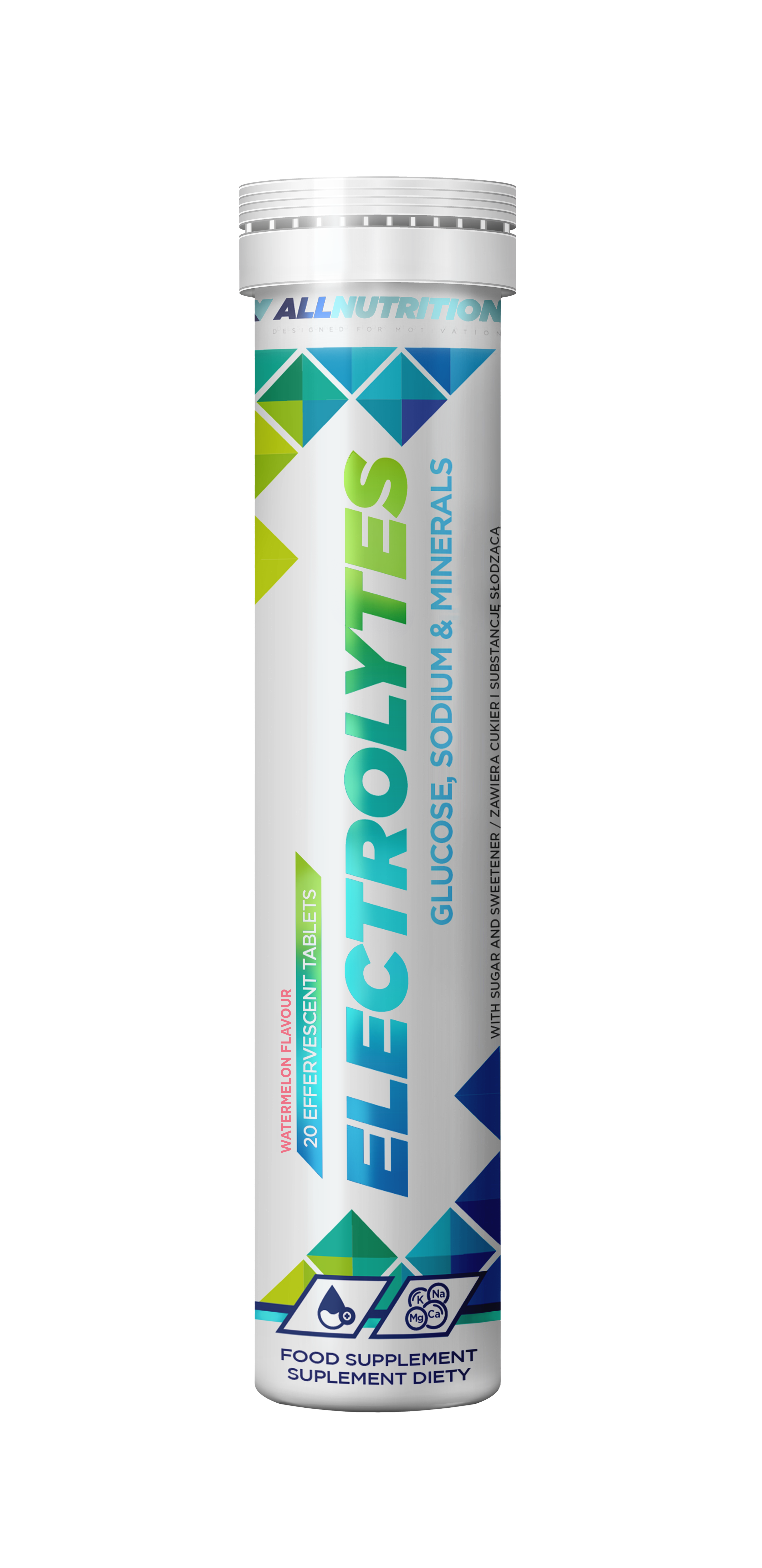 ALLNUTRITION Electroliți - Supliment alimentar cu aromă de pepene roșu, 20 de tablete efervescente