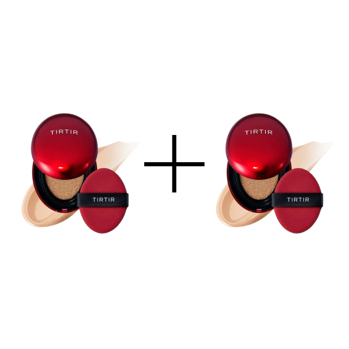 TIRTIR Mask Fit Red Cushion SPF 40 PA++ Fond de ten în pernuță 24N Latte 18 g 1+1