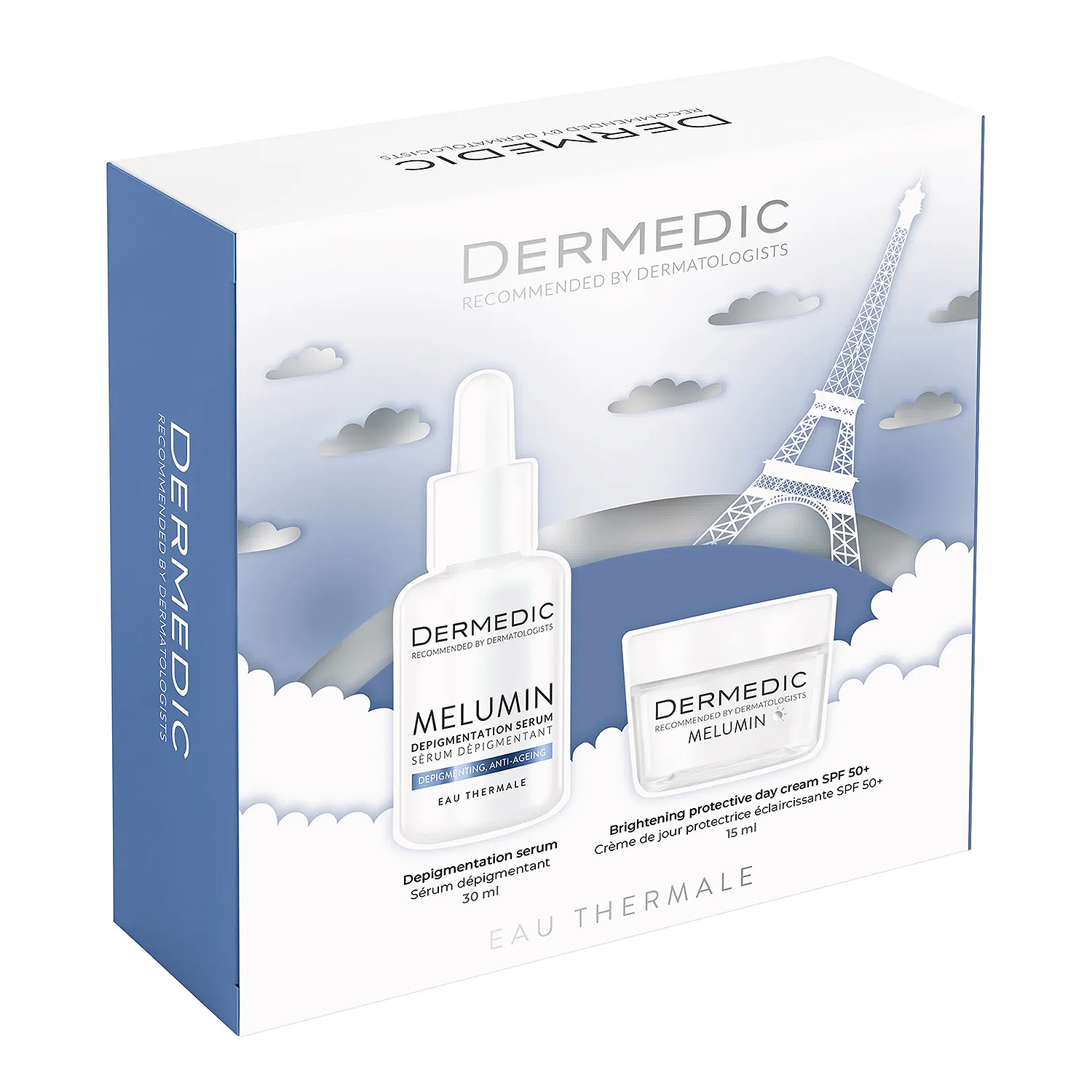 Dermedic Melanium Set de produse cosmetice pentru îngrijirea tenului: ser + cremă SPF50+
