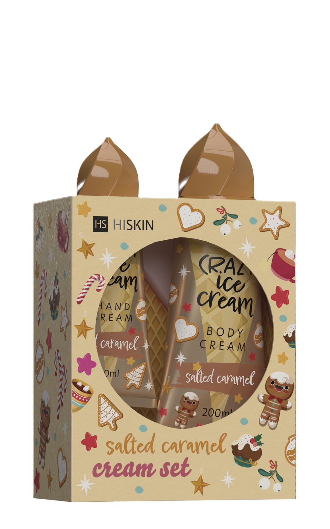 HISKIN Set cadou: Cremă de corp + Cremă de mâini cu aromă de caramel sărat