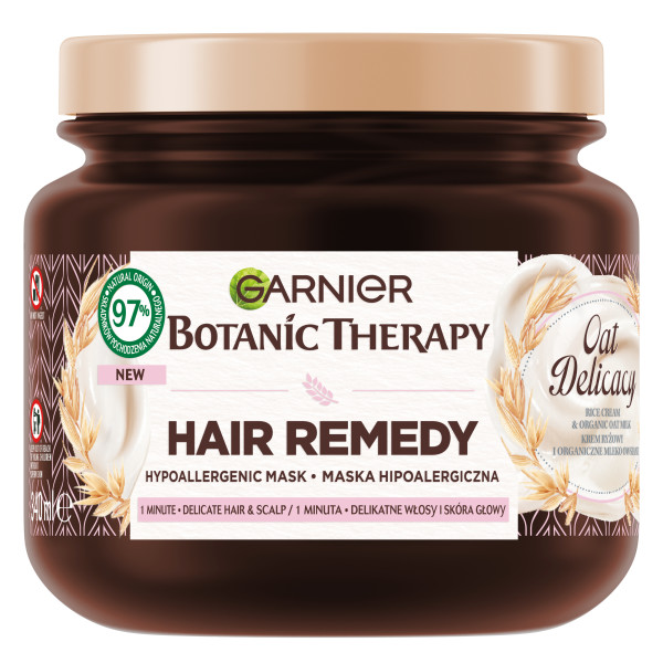 Garnier Botanic Therapy Mască de păr cu cremă de orez și lapte de ovăz organic 340ml