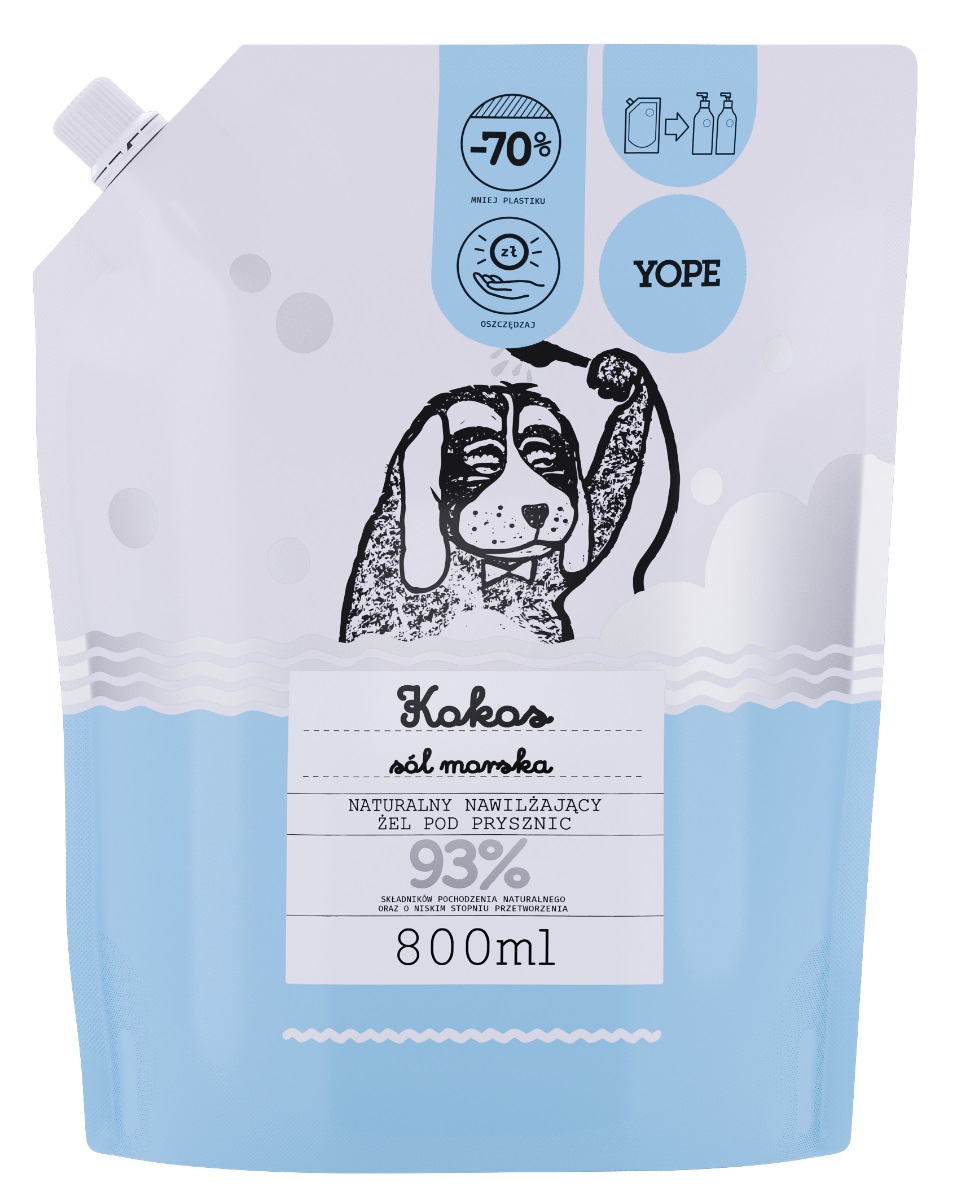 YOPE Gel de duș natural cu nucă de cocos și sare de mare YOPE 800ml