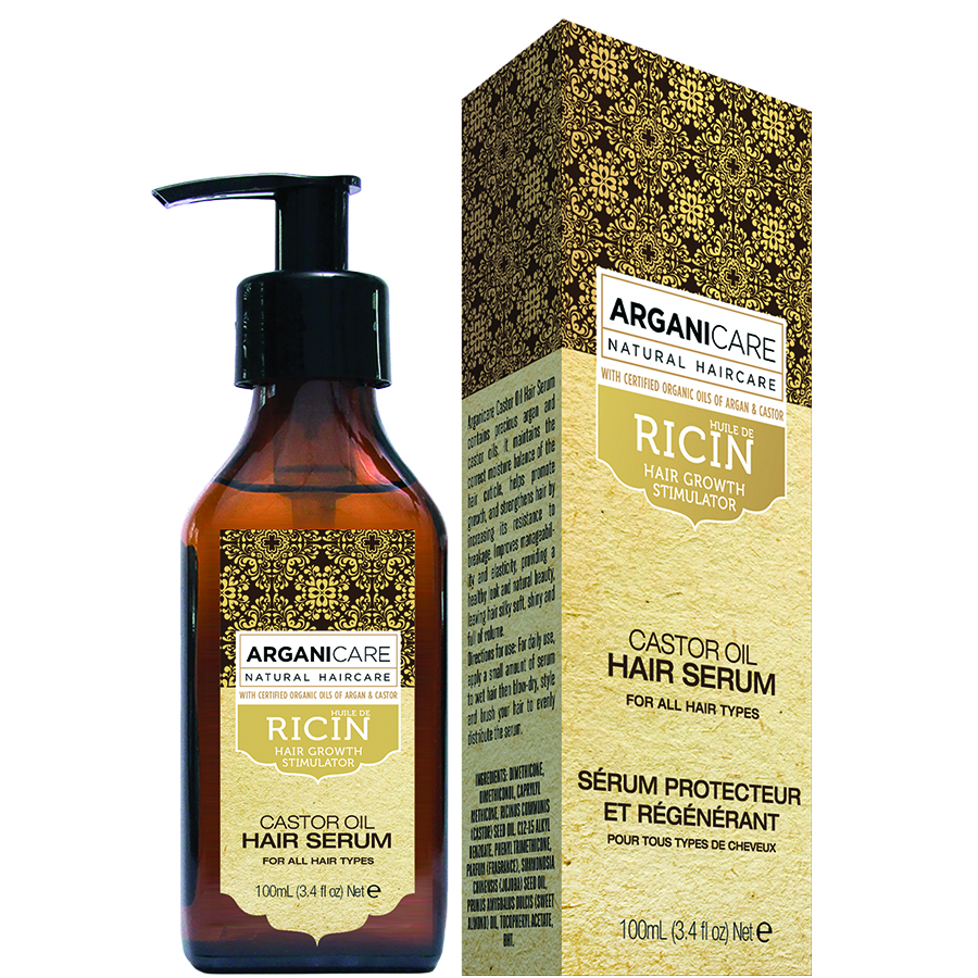 Arganicare Serum pentru părul uscat și poros Ulei de ricin 100ml