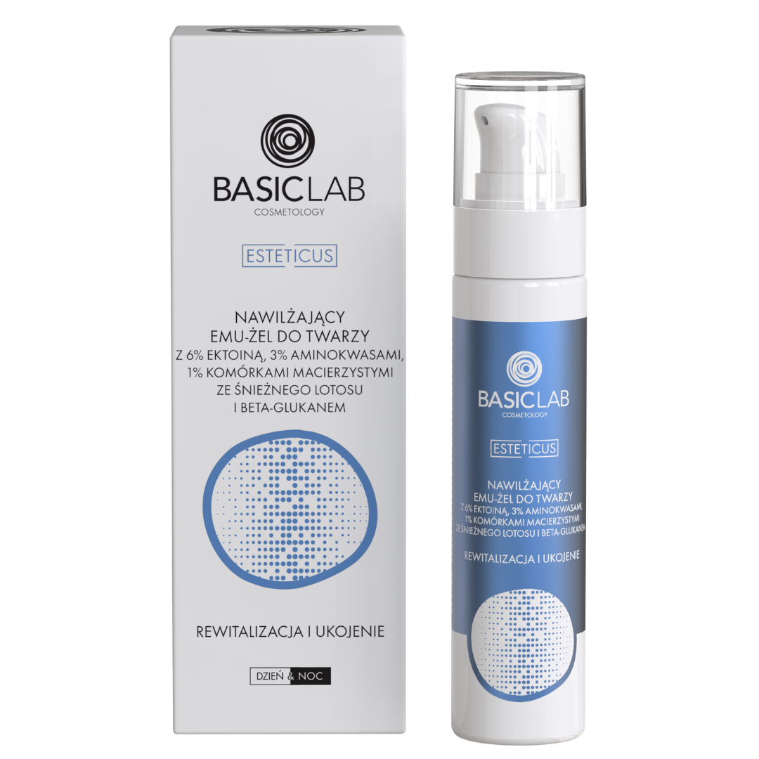 BasicLab Esteticus Esteticus Moisturising Emu-Face Gel cu Ectoin 6% 50ml